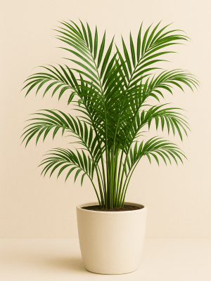 Areca Palm (Dypsis lutescens) Areca palm in a bright living room corner adding tropical greenery and improving indoor oxygen levels