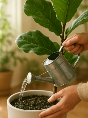 Watering a Fiddle Leaf Fig Watering a Fiddle Leaf Fig